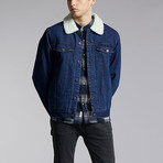 Reno Sherpa Lined Denim Jacket // Blue (M)