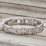 Polished Rectangle Link Bracelet