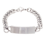 Polished ID Plate Curb Chain Bracelet