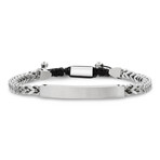 Square Bar Foxtail Chain Slider Bracelet // White
