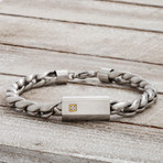 Polished ID Plate Twisted Curb Chain Bracelet