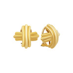 Vintage Tiffany & Co. 18k Yellow Gold Signature X Clip-On Earrings // 12.1 Grams