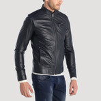 Santiago Leather Jacket // Navy (M)