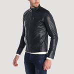 Santiago Leather Jacket // Navy (L)