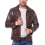 Mission Leather Jacket // Chestnut (3XL)