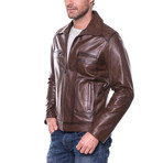 Mission Leather Jacket // Chestnut (XL)