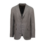 Linen Slim Trim 2 Button Slim Fit Suit // Brown (US: 44S)