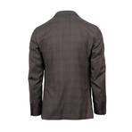 Plaid Wool Slim Trim 2 Button Slim Fit Suit // Brown (US: 44S)