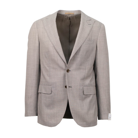 Caruso // Houndstooth Wool 2 Button Slim Fit Suit // Brown (US: 44S)