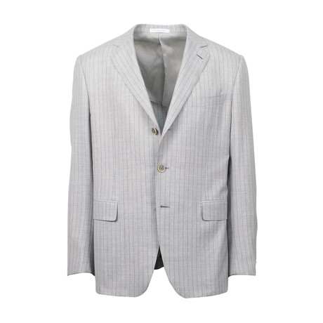Caruso // Striped Wool 2 Button Slim Trim Fit Suit // Gray (US: 44S)