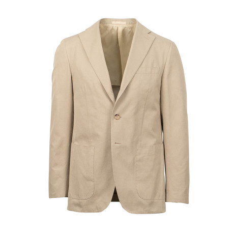 Caruso // Cotton 2 Button Slim Fit Suit // Tan (US: 44S)