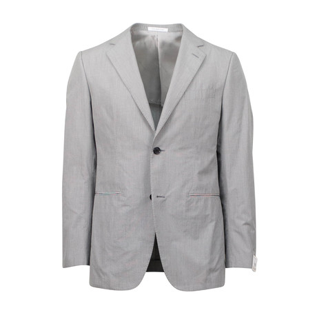 Caruso // Cotton Two Button Slim Trim Fit Suit // Gray (US: 44S)