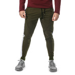 Racer Joggers // Olive + White (L)
