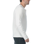 Super Lux Long Sleeve Henley // White (XL)