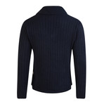 Ousden Knitted Blazer Cardigan // Navy (L)