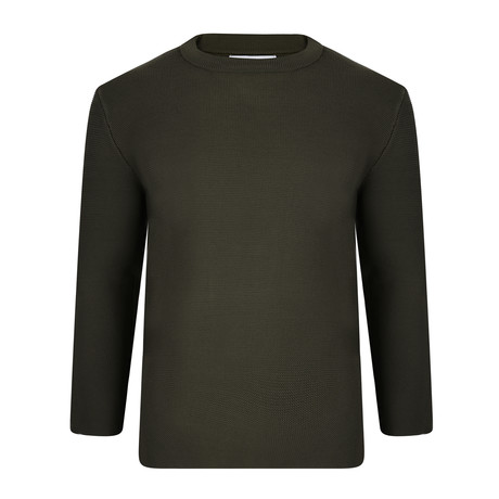 Spink Structured Knit Sweater // Olive (S)