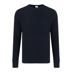 Warrant Waffle Knit Sweater // Navy (L)