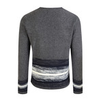 Wixoe Stripe Crew Neck Sweater // Charcoal (XL)