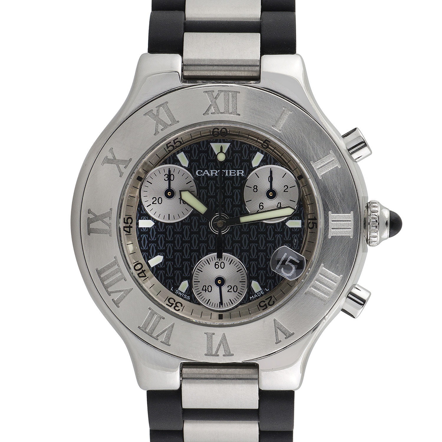 Cartier 21 Chronoscaph Quartz // 2424 // Pre-Owned - Classic Timepieces ...