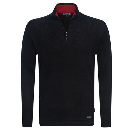 Manner Half Zip Pullover // Black (S)