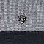 Buzzard Half Zip Pullover // Indigo + Ecru + Grey Melange (XL)