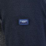 Bag Tag Cardigan // Navy + Gray Melange (XL)