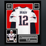 Tom Brady // Signed New England Patriots White jersey // custom frame (Signed Jersey Only)