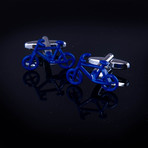 Exclusive Cufflinks + Gift Box // Blue Bikes