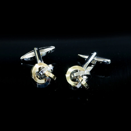 Exclusive Cufflinks + Gift Box // Gold + Silver Circles