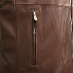 Rory Leather Biker Jacket // Brown (XS)