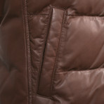 Arland Two Tone Leather Vest // Brown + Gray (XL)