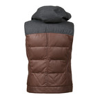 Arland Two Tone Leather Vest // Brown + Gray (XS)