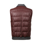 Baran Leather Vest // Burgundy (XL)