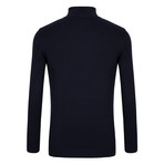 Zip Up Jersey Sweater // Navy (S)