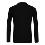 Zip Up Jersey Sweater // Black (S)