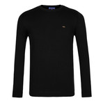 Pullover Crewneck Jersey Sweater // Black (M)
