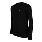 Pullover Crewneck Jersey Sweater // Black (2XL)
