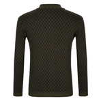 Full Zip Jersey Sweater // Olive + Navy (S)