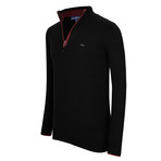 Quarter Zip Jersey Sweater // Black (2XL)