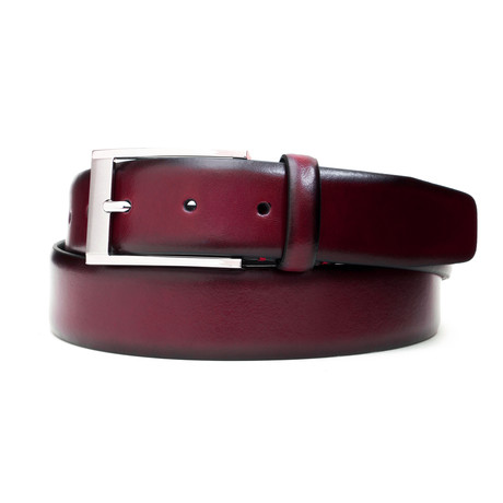 Burnished Genuine Leather Belt // Red (32" Waist)