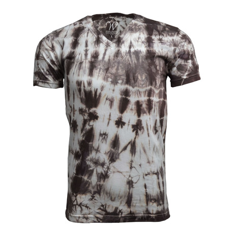 Ultra Soft Hand Dyed V-Neck // Tie Dye Brown (S)