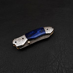 Handmade Damascus Liner Lock Folding Knife // 2709