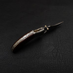 Handmade Damascus Liner Lock Folding Knife // 2712