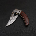Handmade Damascus Liner Lock Folding Knife // 2712
