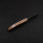 Handmade Damascus Liner Lock Folding Knife // 2716