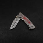 Handmade Damascus Liner Lock Folding Knife // 2719