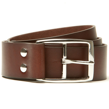 Hidden Flap Belt Leather // Brown (30)
