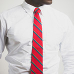 Silk Mogodor Tie // Red + Triple Stripes