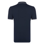 Jack SS Polo Shirt // Navy + Ecru (XL)