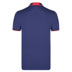 Simon SS Polo Shirt // Navy + Red (XL)